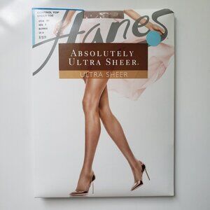 New Hanes Absolutely Ultra Sheer Control Top Sheer Toe style 707 Sz E Natural‎